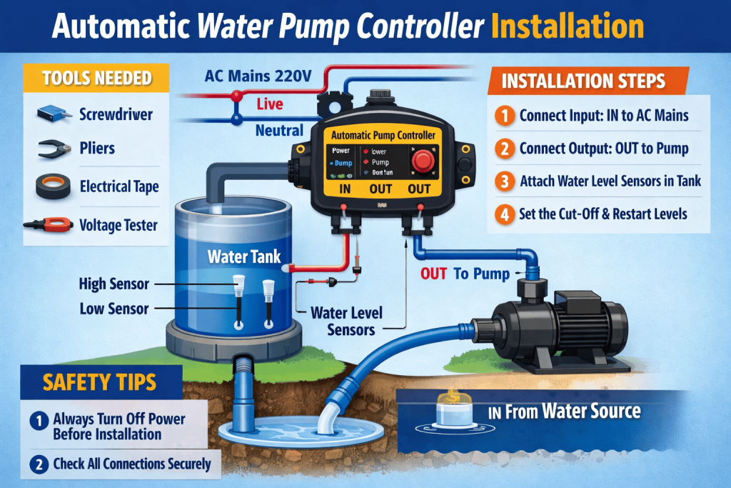Automatic Water Pump Controller Installation Kathmandu